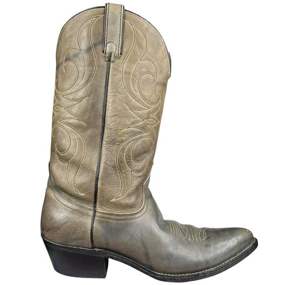 Vintage Acme Men\'s Green Grey Marbled Western Cowboy Boot Size US 10 D main image 3